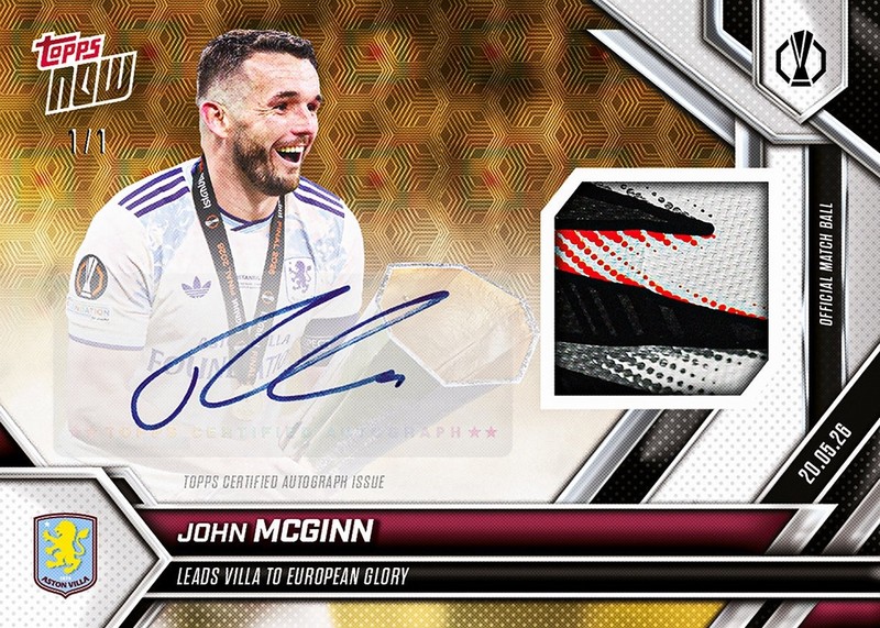 John McGinn 2025/26 UEFA EUROPA LEAGUE WINNERS*POSSIBLE 1/1 AUTO RELIC*Presale