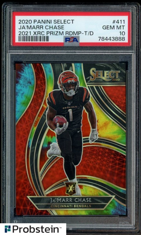 2020 Panini Select XRC Tie-Dye Prizm #411 Ja'Marr Chase RC Rookie 19/25 PSA 10