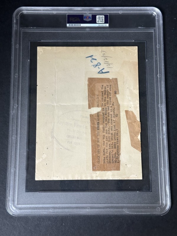 1923 1st Ever World Series Game @ Yankee Stadium Type 1 8x10 Babe Ruth Photo PSA view 2