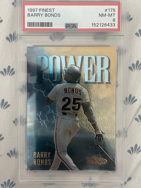 Topps 1997 Finest Barry Bonds POWER #175 PSA 8 San Francisco Giants