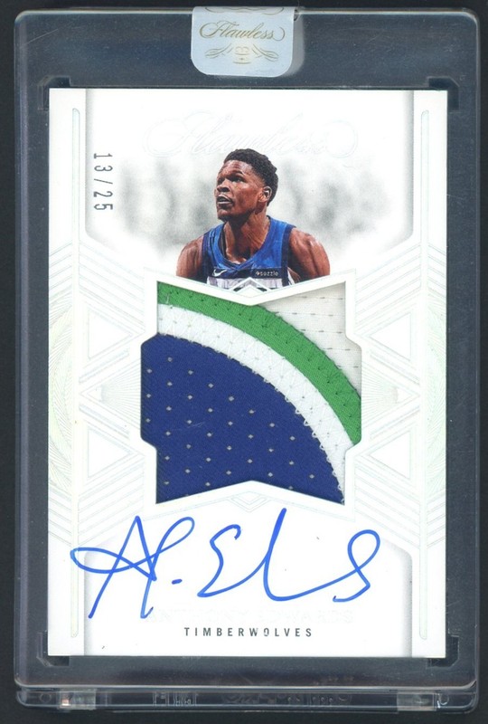 2024-25 Flawless Star Swatch Anthony Edwards GU 3-Color Patch AUTO 13/25