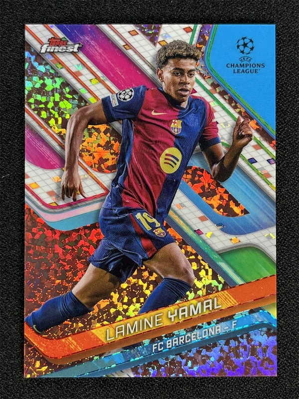 2024-25 Topps Finest UEFA Lamine Yamal #99 Mini-Diamond Rose Gold Refractor /50