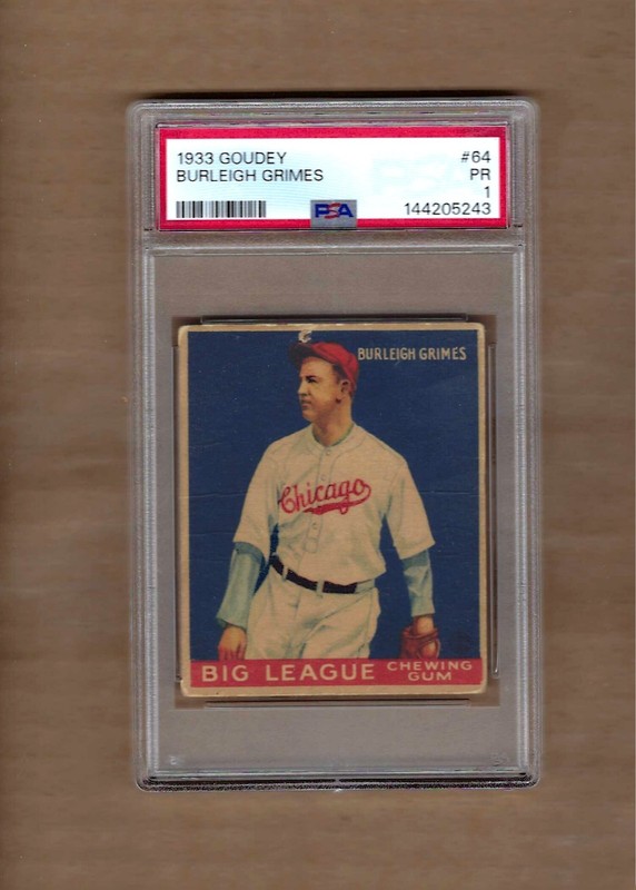 1933  GOUDEY  BURLEIGH GRIMES  #  64   PSA  1