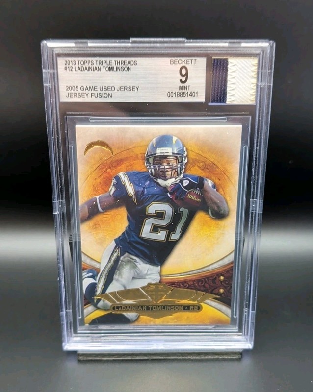 LaDainian Tomlinson 2013 Game Used Jersey Fusion BGS 9 Two Color Patch