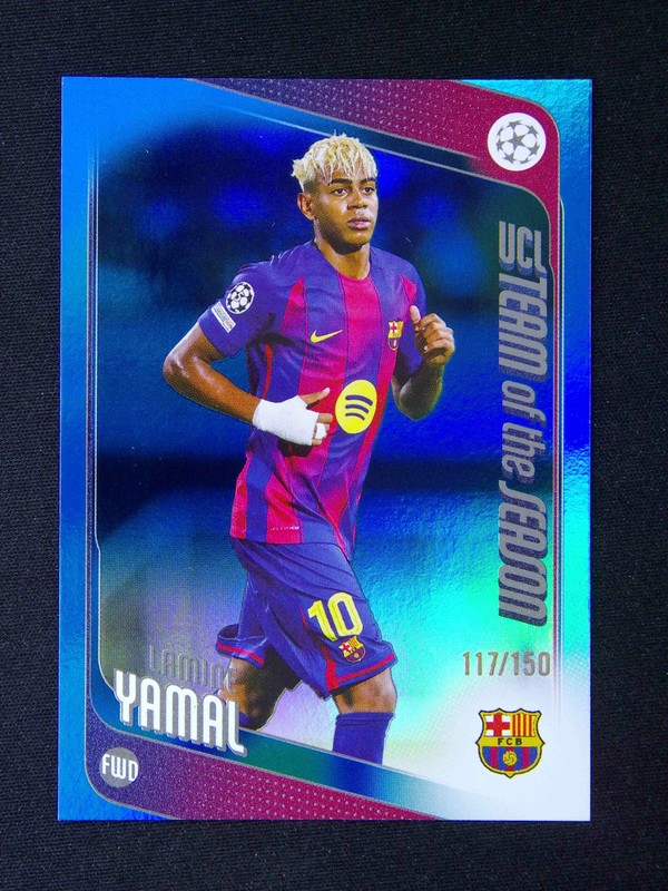 2025-26 Topps Flagship UEFA Lamine Yamal #10 Blue Refractor /150