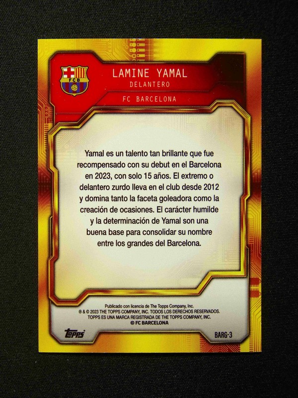 2023-24 Topps Team Set Lamine Yamal RC Rookie Golden Future Auqa /399 view 2