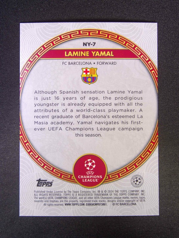 2023-24 Topps Jade UEFA Lamine Yamal #NY-7 RC Rookie Chinese New Year view 2
