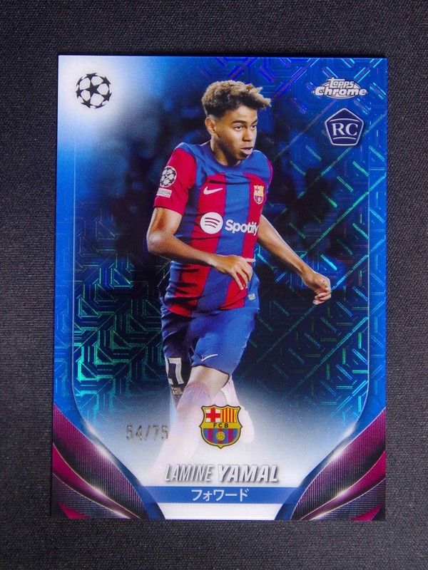 2023-24 Topps Chrome UEFA Japan Lamine Yamal #64 RC Rookie Blue Mojo /75