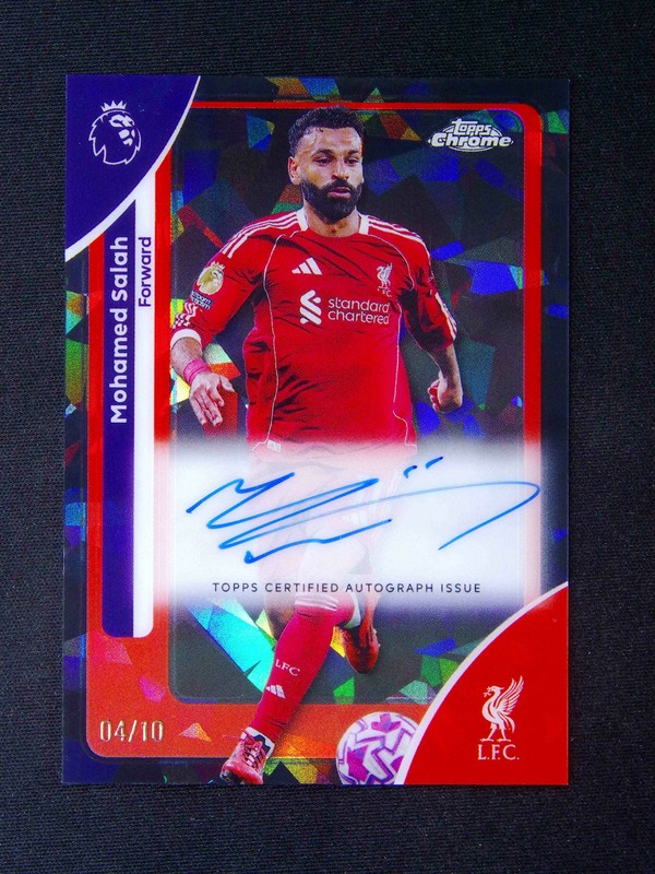 2025-26 Topps Chrome Premier Sapphire Mohamed Salah Auto Black Refractor /10