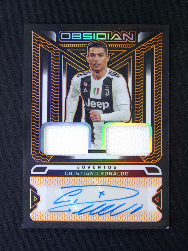 2022-23 Panini Obsidian Cristiano Ronaldo Dual Jersey Patch Auto Orange /6