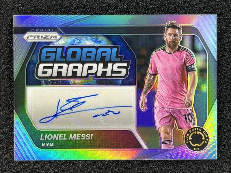 2025 Panini Prizm FIFA Club World Cup Lionel Messi Silver Global Graphs Auto /49