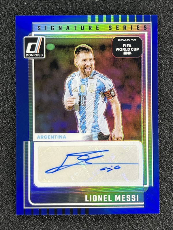 2025-26 Donruss FIFA World Cup Lionel Messi Blue Signature Series Auto /199