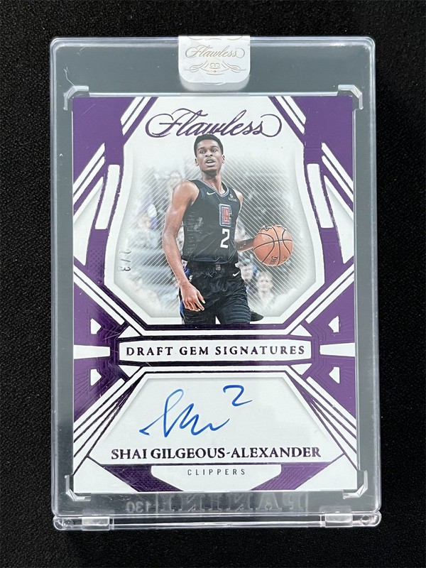2/3 JSY# 1/1 ! 2023-24 Flawless Shai Gilgeous-Alexander Amethyst Draft Gem Auto