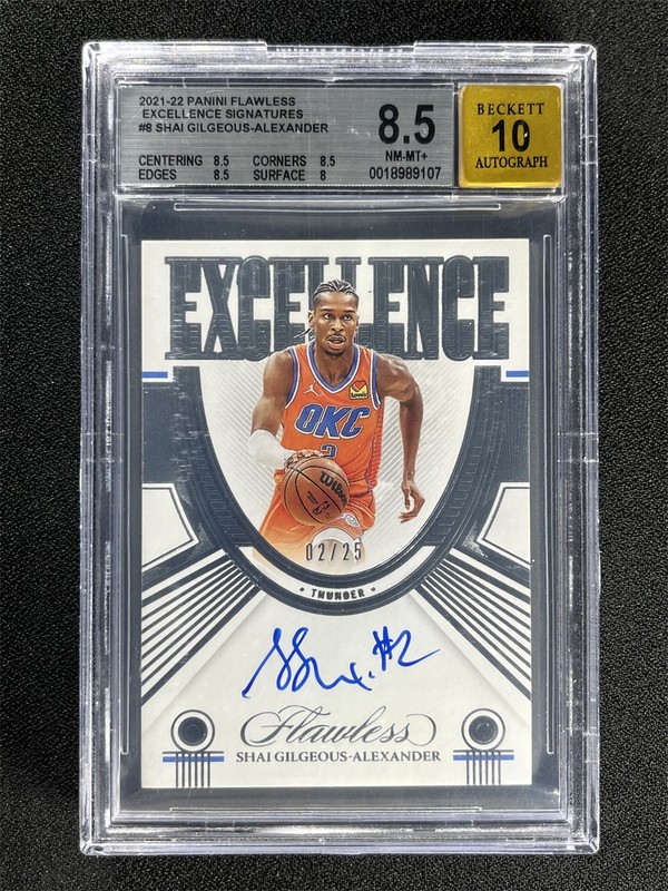 2/25 JSY# 1/1 ! 2021-22 Flawless Shai Gilgeous-Alexander Excellence BGS 10 Auto