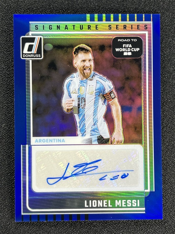 2025-26 Donruss FIFA World Cup Lionel Messi Blue Signature Series Auto /199
