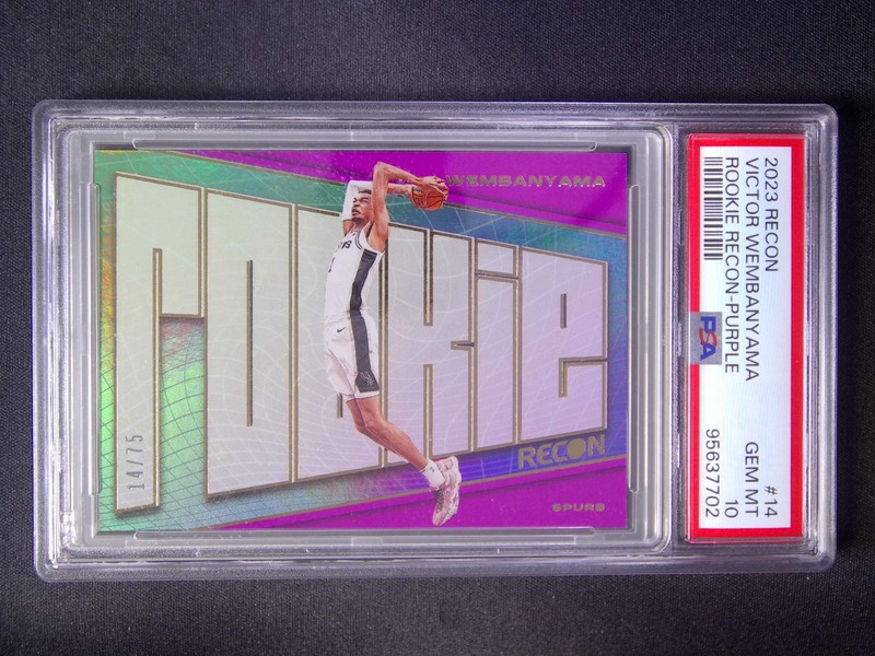 2023-24 Panini Recon Victor Wembanyama #14 RC Rookie Purple /75 PSA 10