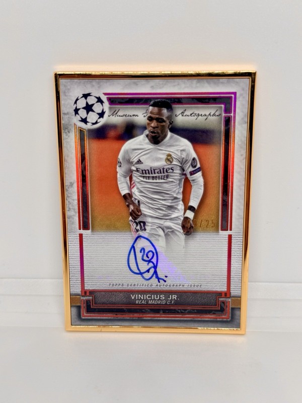 VINICIUS JR 2020-21 Topps Museum UEFA Gold Frame Auto /25 Real Madrid #FA-VJ