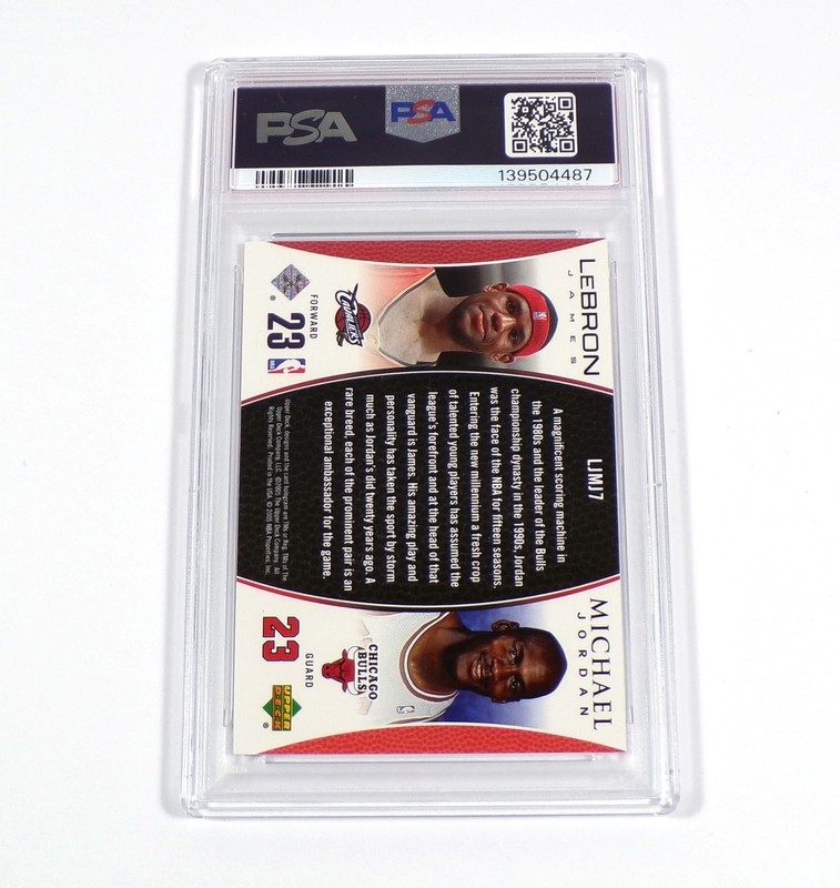 2005-06 Upper Deck MJ/LJ Michael Jordan/LeBron James Bonus Pack #LJMJ7 PSA 9 view 2