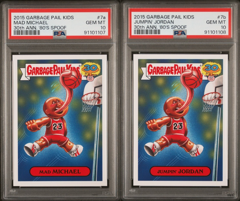 PSA 10 SET- Garbage Pail Kids 30th Anniversary 7a Mad Michael & 7b Jumpin Jordan