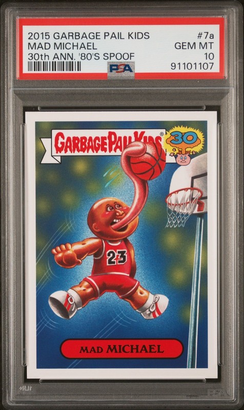 PSA 10 SET- Garbage Pail Kids 30th Anniversary 7a Mad Michael & 7b Jumpin Jordan view 2