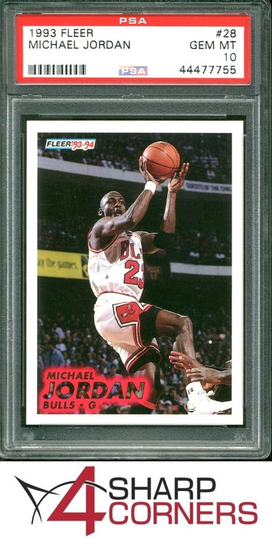 1993 FLEER #28 MICHAEL JORDAN BULLS HOF PSA 10