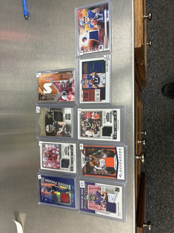 Nfl Football Seven Patch Cards, Some Game Worn All Cards In Good Shape