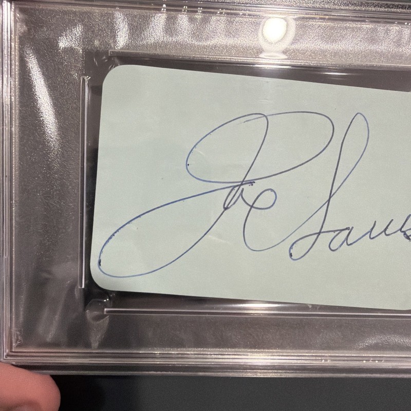 Joe Louis signed Signed Card PSA DNA Slab Boxing Auto Bold Large Blue Ballpoint view 2