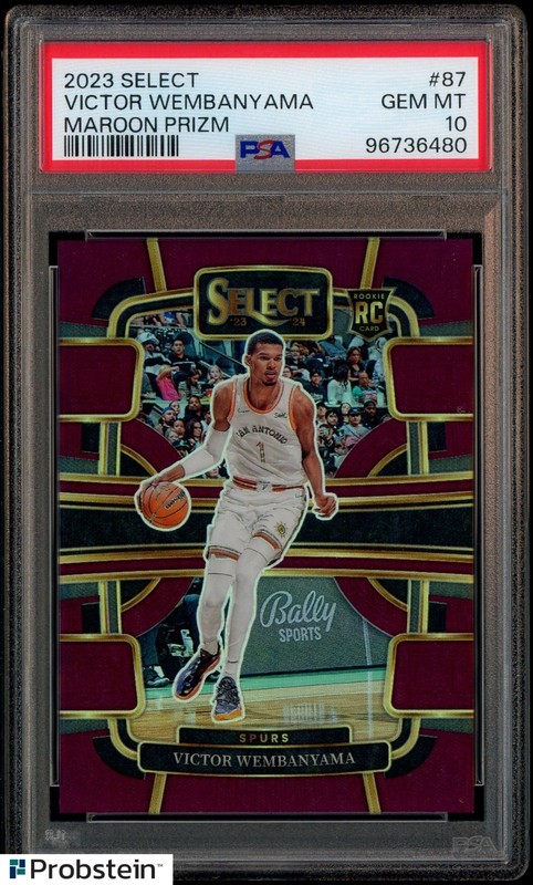 2023-24 Panini Select Maroon Prizm #87 Victor Wembanyama RC Rookie /175 PSA 10