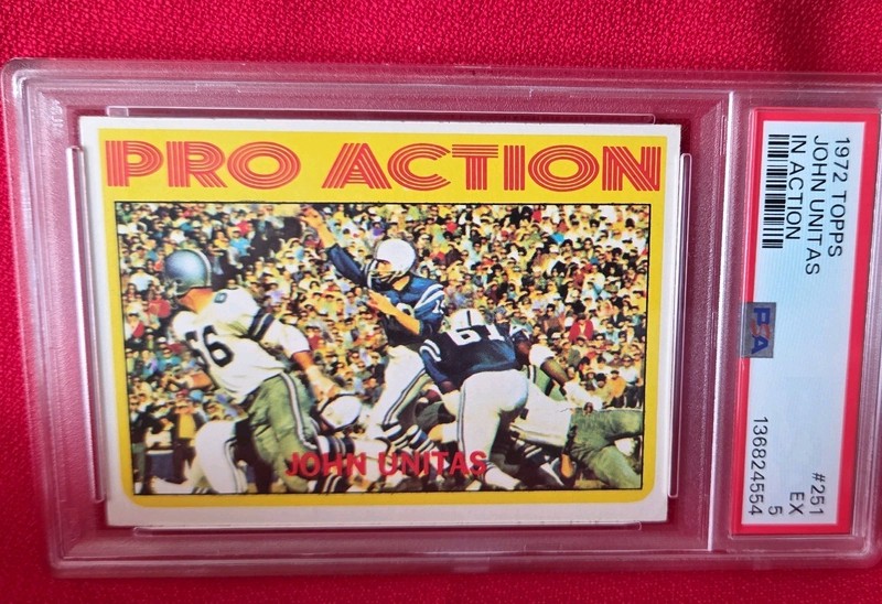 1972 Topps - Pro Action Johnny Unitas #251 PSA 5