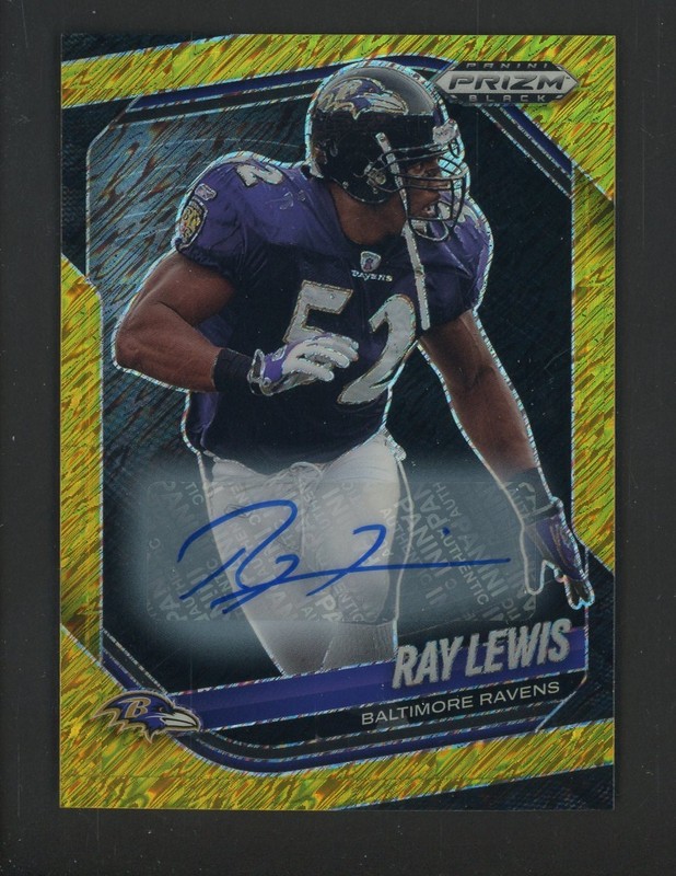 2025 Panini Gold Shimmer Prizm Black #8 Ray Lewis Ravens HOF AUTO 8/10
