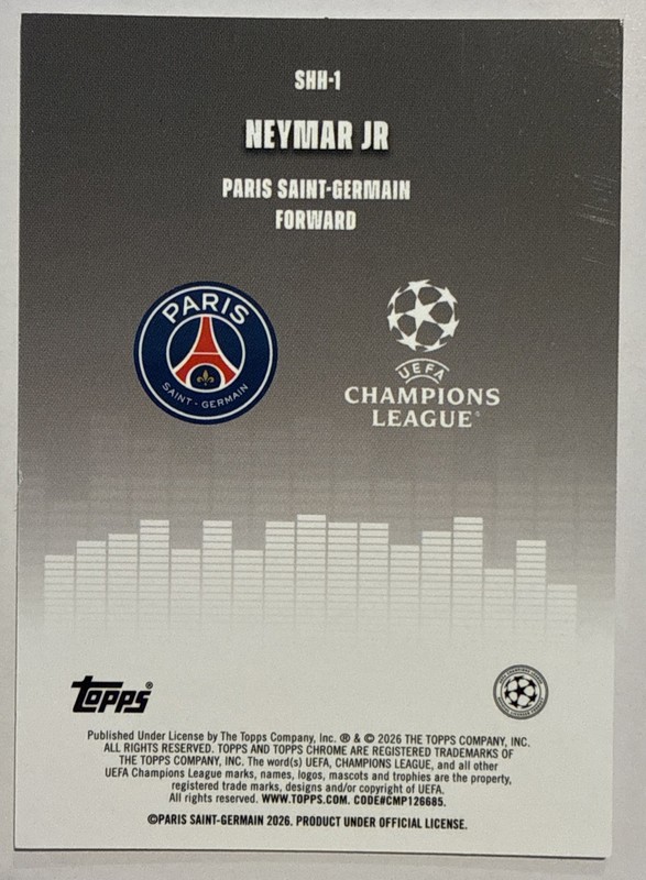 2025-26 Topps Chrome UEFA Silenced #SHH-1 R Neymar Jr Orange Refractor /25 view 2