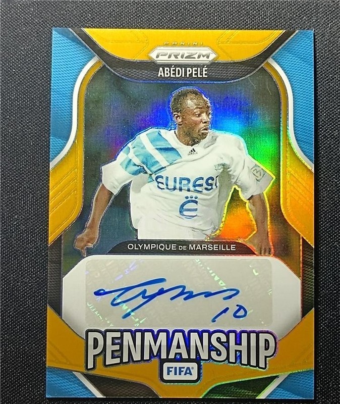 5/5≈1/1 2025-26 Panini Prizm FIFA Abedi Pele Penmanship Auto Gold