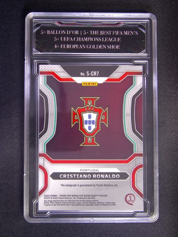 2022 Panini Prizm World Cup Cristiano Ronaldo CR7 Portugal Auto view 2