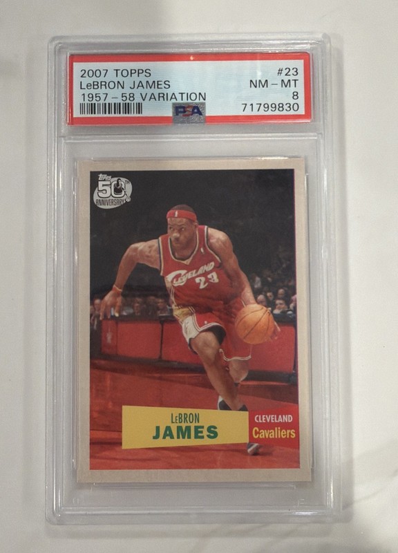 LEBRON JAMES 2007 TOPPS 1957-58 VARIATION - MINT PSA 8 CAVS #23