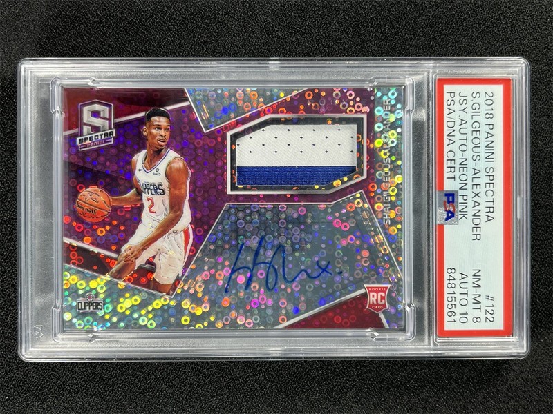 2018-19 Spectra Shai Gilgeous-Alexander Pink Disco RC Patch RPA /25 PSA 10 Auto