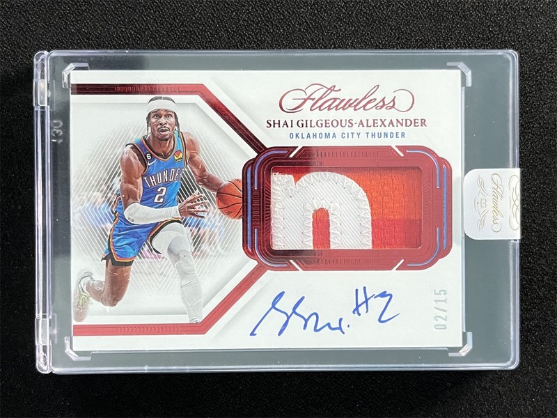 2/15 JSY# 1/1 ! 2022 Flawless Shai Gilgeous-Alexander Ruby Horizontal Patch Auto