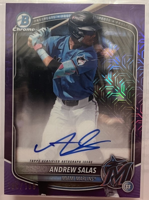 2025 Bowman Chrome Prospect Mojo Auto Andrew Salas #BMA-AS Purple Refractor /199