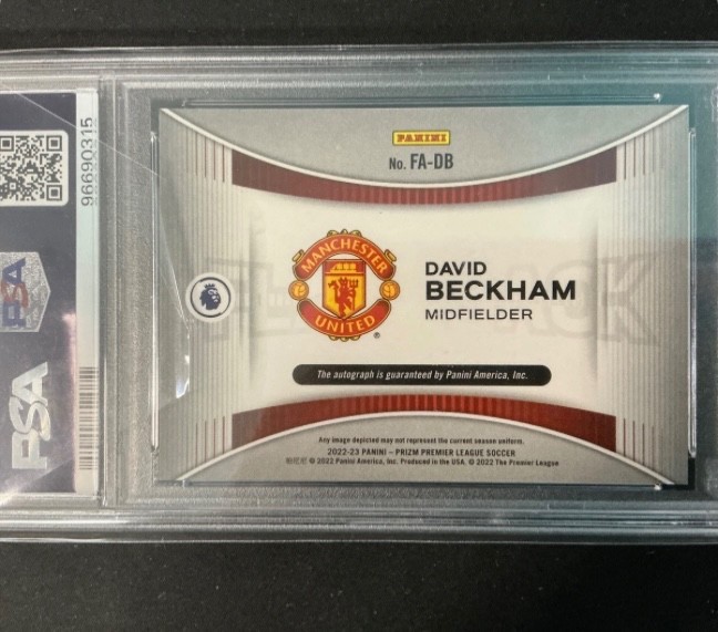 2022 Prizm P/L David Beckham flashback auto 10 PSA 10 view 2