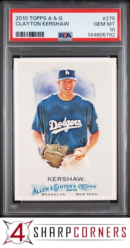 2010 TOPPS ALLEN & GINTER #275 CLAYTON KERSHAW DODGERS PSA 10