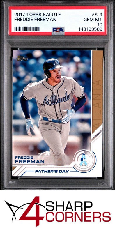 2017 TOPPS SALUTE #S-9 FREDDIE FREEMAN BRAVES POP 1 PSA 10