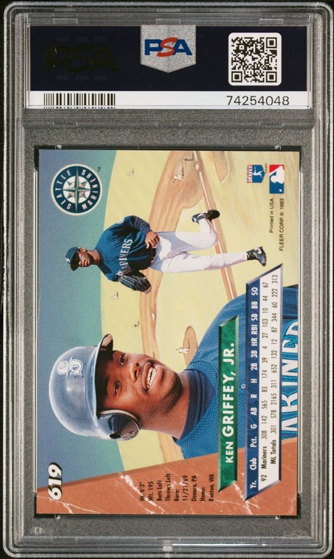 1993 Ultra KEN GRIFFEY JR. #619 PSA 10 GEM MINT ⭐ view 2
