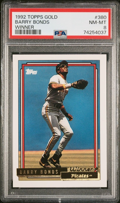 1992 Topps Gold BARRY BONDS #380 WINNER PSA 8 NM-MINT 🌟