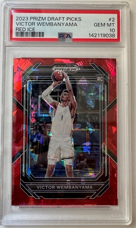2023-24 Panini Prizm Draft Picks Victor Wembanyama #2 Red Ice Prizm (RC) PSA 10