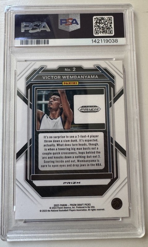 2023-24 Panini Prizm Draft Picks Victor Wembanyama #2 Red Ice Prizm (RC) PSA 10 view 2