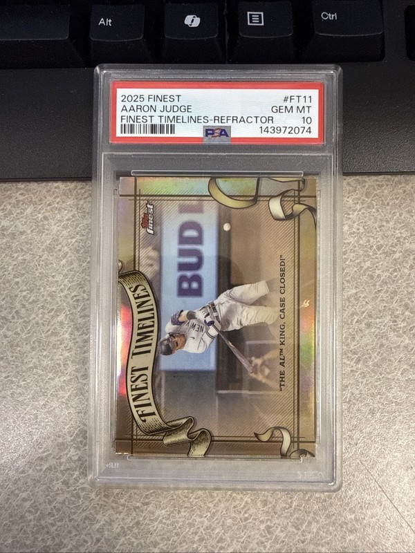 2025 Finest Aaron Judge Finest Timelines Refractor PSA 10