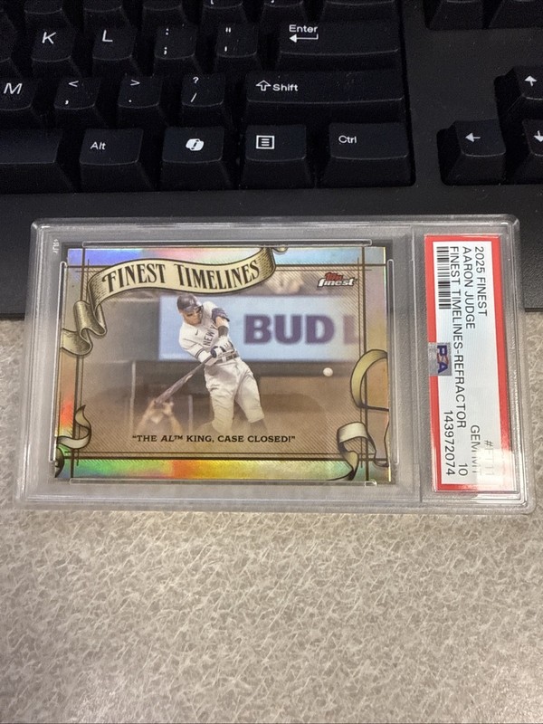 2025 Finest Aaron Judge Finest Timelines Refractor PSA 10 view 2