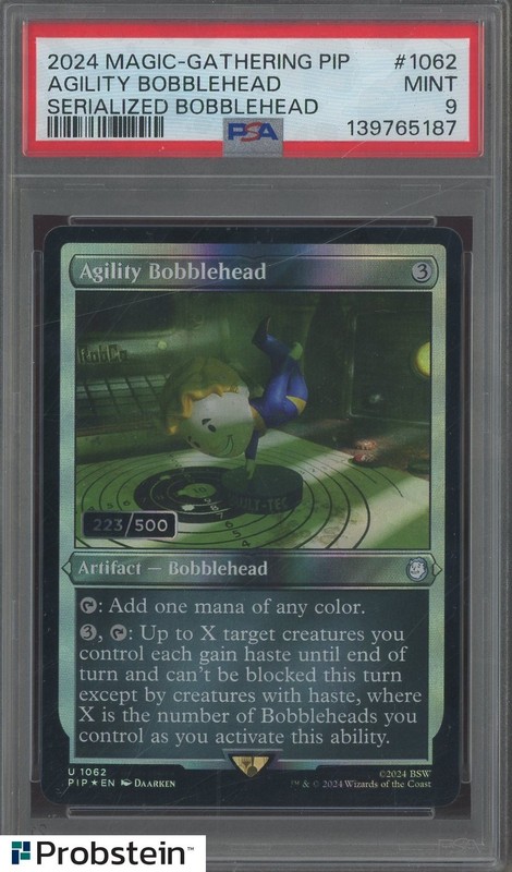 2024 Magic The Gathering Serialized Bobblehead PIP 1062 Agility Bobblehead PSA 9