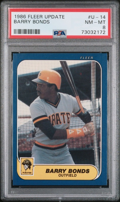 1986 Fleer Update BARRY BONDS #U-14 PSA 8 NM-MINT RC Rookie Card 🔥 view 1