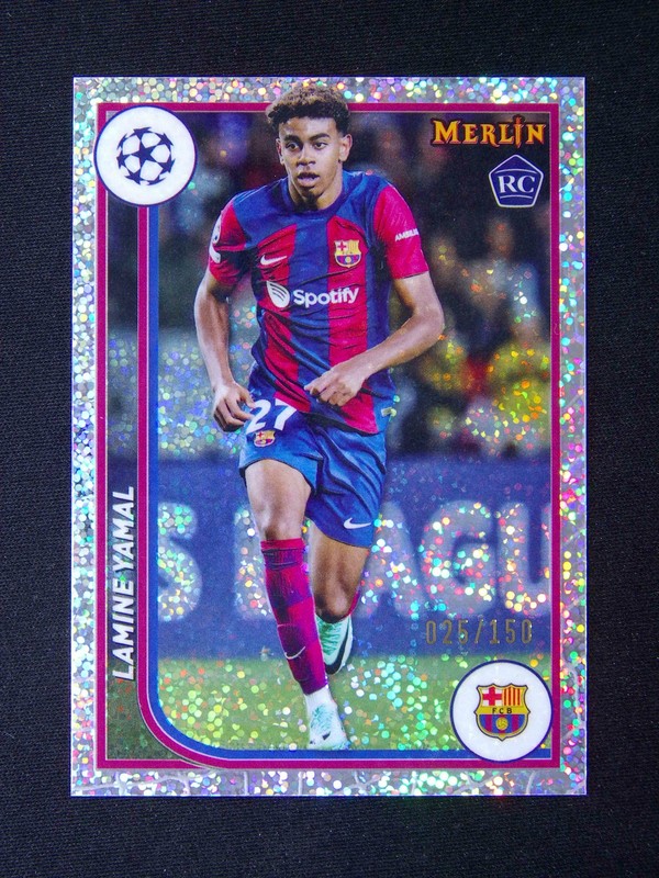 2023-24 Topps Merlin UEFA Lamine Yamal #27 RC Rookie Holo Foil /150