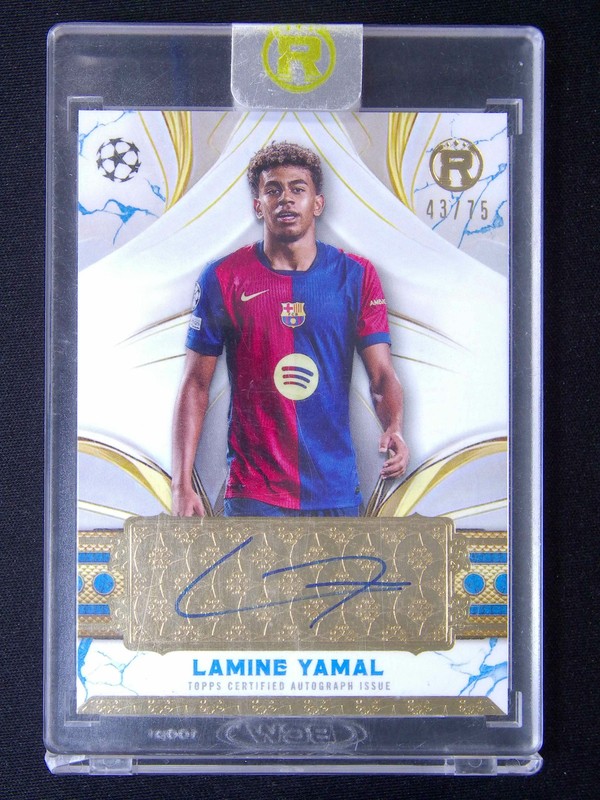 2024-25 Topps Reverence UEFA Lamine Yamal Auto Reverence Blue /75